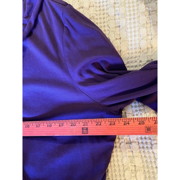 Karen Scott Blouse Womens Top Plus Size 2X Purple Casual Stretch Ruffle Front - Picture 8 of 10